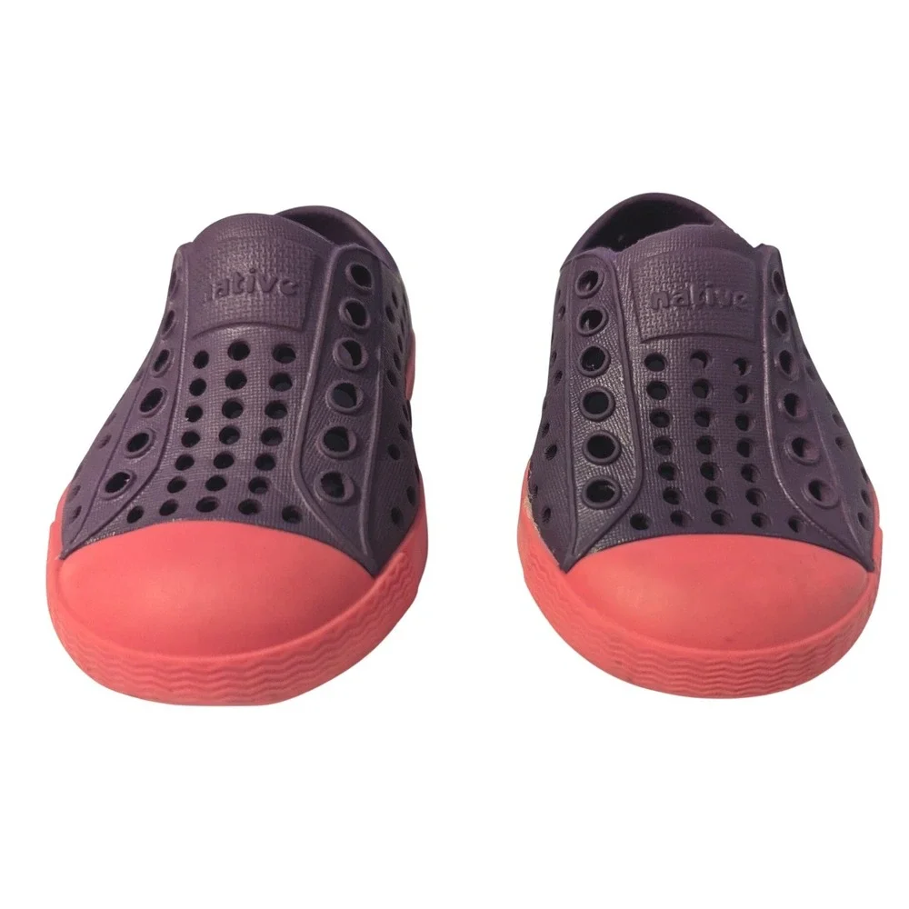 Native Jefferson Little Kids C4 Purple Pink Perforated EVA Slip-On Water Shoes